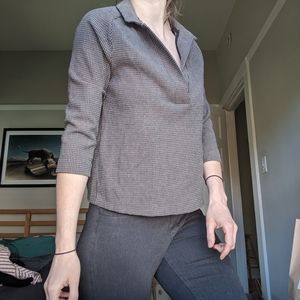 Stretchy collared tweed shirt
